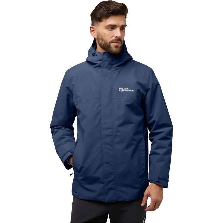 Jack Wolfskin Funktionsjacke ALTENBERG 3IN1, Arbeitsjacke mit TEXAPORE CORE RIPSTOP und recycelten Materialien, blau – Bild 1