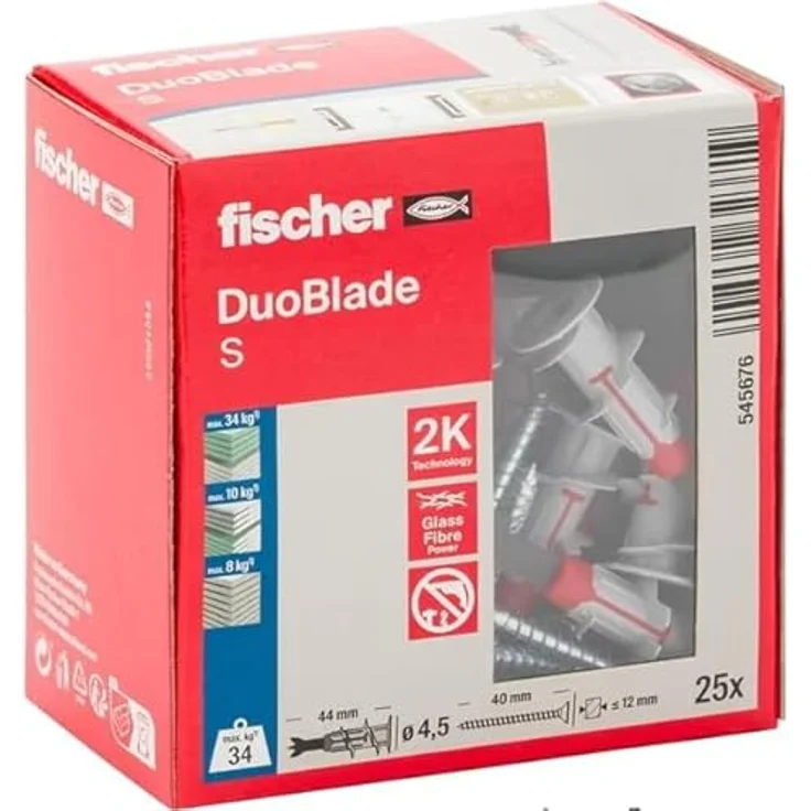 fischer Hohlraumbefestigung DUOBLADE grau-rot-metall, 545676 - Preisvergleich – Bild 2