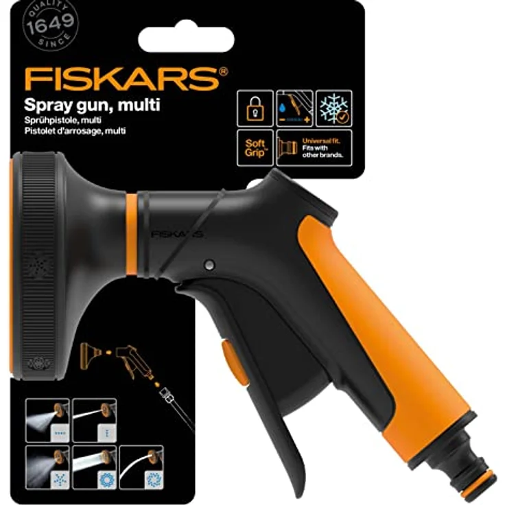 Fiskars Sprühpistole Comfort Multi 5, Gartenbrause mit 5 Funktionen, stufenlos regelbarem Durchfluss und ergonomischem Frontregler – Bild 9