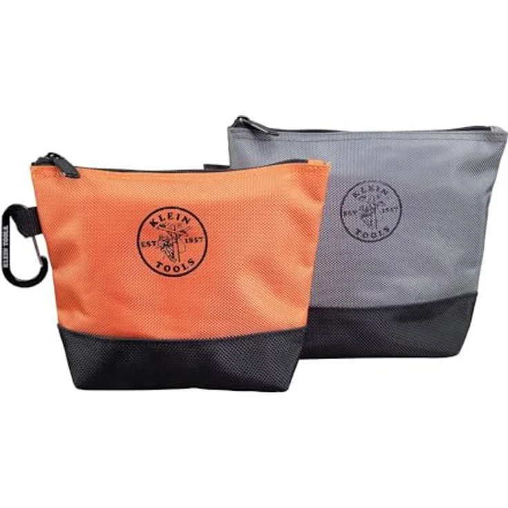 Klein Tools Werkzeugtasche mit Reißverschluss in Orange-Schwarz, Grau-Schwarz, 31,8 cm Leinen, 2er-Pack Klein Tools 55470 – Bild 2