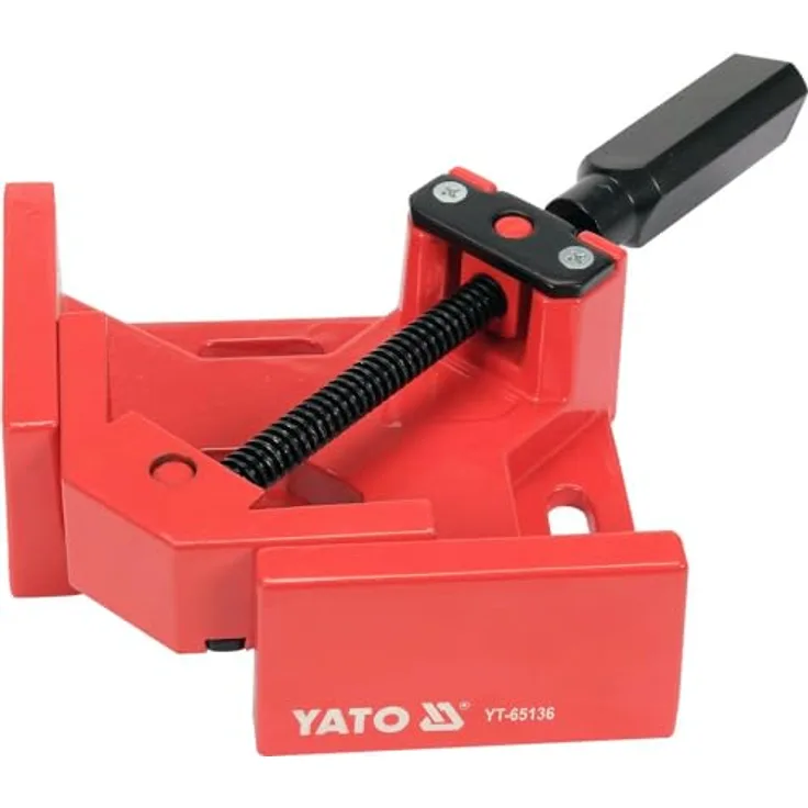 Yato Winkelspanner 90 Grad Gehrungszwinge mit beweglichen Backen, Schraubendurchmesser 12mm, für präzise Arbeiten, max. Backenabstand 70mm