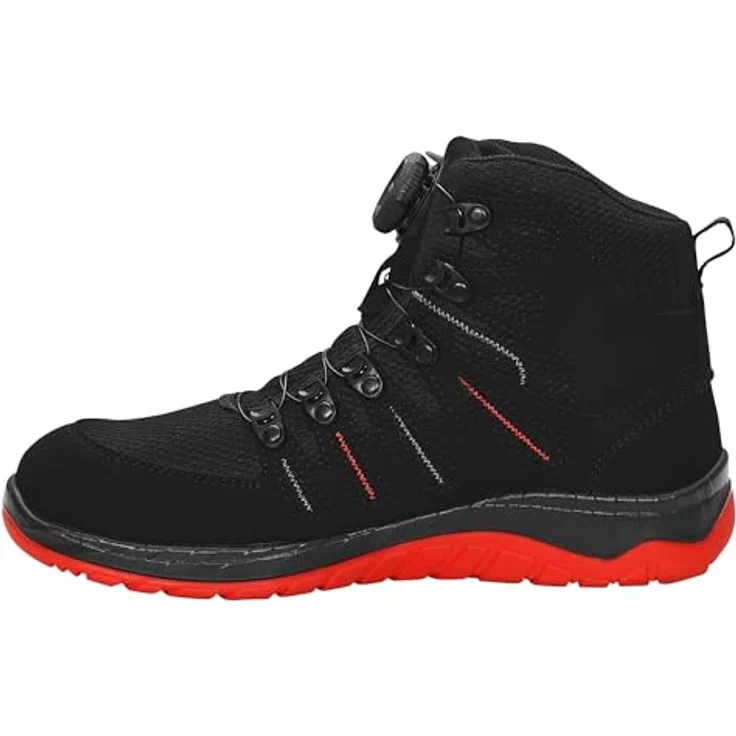 Elten Sicherheits-Hochschuh S3 ESD Maddox Boa, hydrophobiertes Obermaterial, rutschfeste Sohle, schwarz/rot, Gr.45 – Bild 3