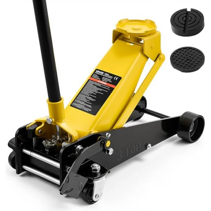 VEVOR Hydraulischer Rangierwagenheber 3 t Tragkraft, Flacher Wagenheber mit Einkolben-Schnellhubpumpe & Fußpedal, Hubbereich 13 bis 50 cm, ideal für SUVs und Pickups – Bild 1