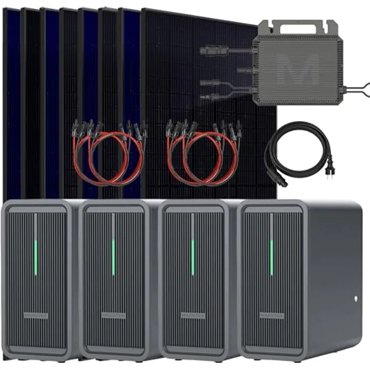 SUNNIVA® 3680W Balkonkraftwerk mit 8,96 kWh Speicher Marstek B2500-D, BIFAZIAL FULLBLACK, 8x 460W N-Type Glas-Glas Module, Plug & Play PV Solaranlage Komplettset