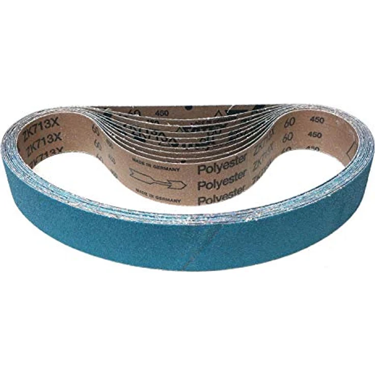 VSM Schleifband ZK713X Zirkonkorund, 25 x 762 mm, Körnung P100, 10 Stück, für Metall Edelstahl INOX, reißfeste Gewebeunterlage, selbstschärfend, made in Germany – Bild 1