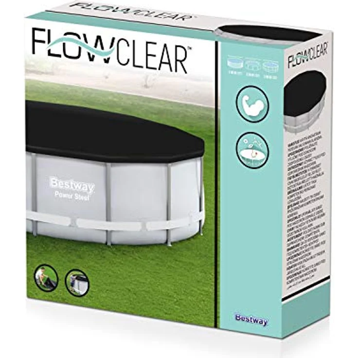Bestway Flowclear PVC-Abdeckplane D:392 cm, grau, für Hydrium Pool 360x120 cm – Bild 3