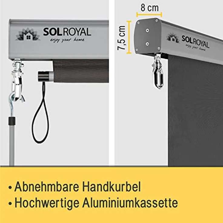 Sol Royal Senkrechtmarkise SolVision MS5 140x250 cm anthrazit – Bild 6