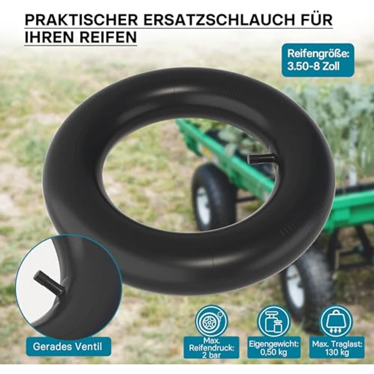Standard-Schlauch für Schubkarren Räder Reifen Luftrad 3.50-8 – Bild 3