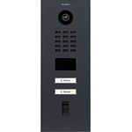 DoorBird D2102FV Fingerprint 50 IP Video Türstation für 2 Wohn-/Gewerbeeinheiten, Anthrazitgrau (RAL 7016) | Video-Türsprechanlage mit 2 Ruftasten, Fingerabdruckleser, RFID, HD-Video, Bewegungssensor