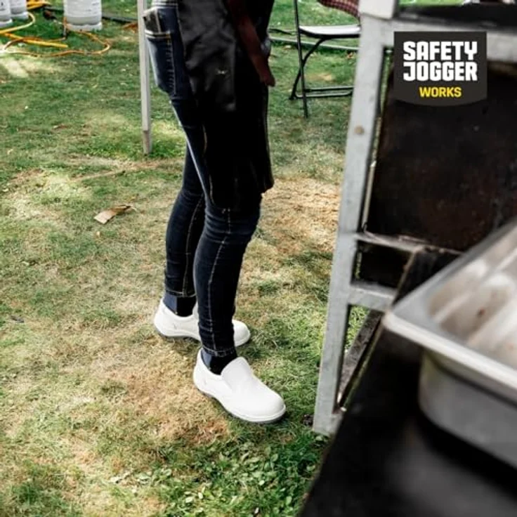 SafetyJogger X0500, Sicherheitsschuhe mit Stahl-Zehenschutz, rutschhemmend, wasserabweisend, weiß, Größe anpassbar – Bild 3
