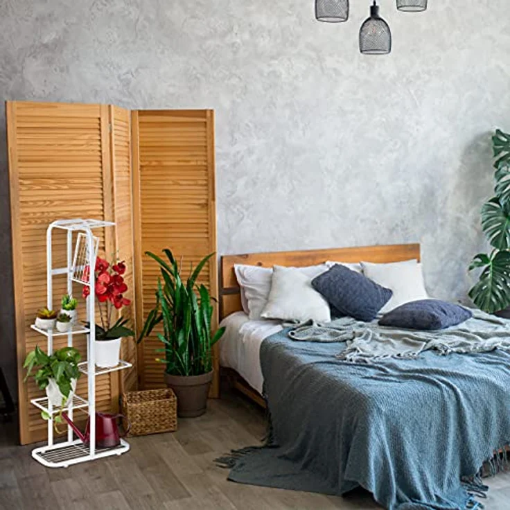 relaxdays Blumenständer Metall Blumentreppe 6 Etagen, Schwarz - Robustes Stahlgestell, pulverbeschichtet, vielseitig einsetzbar – Bild 4