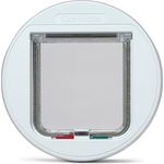 Kerbl Katzenklappe Cat Mate® 4-Wege Katzentüre, ø 245 mm, weiß, mit Magnetverschluss und manipulationssicherer Schiebeverriegelung