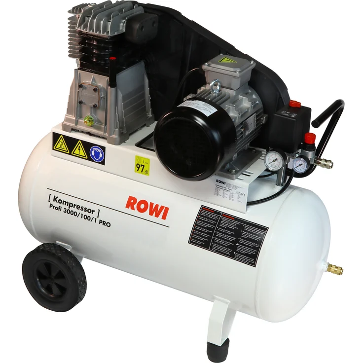 ROWI Pro-Kompressor ölgeschmiert, 3000 W, 100 Liter Kessel - DKP 3000/100/1 Pro