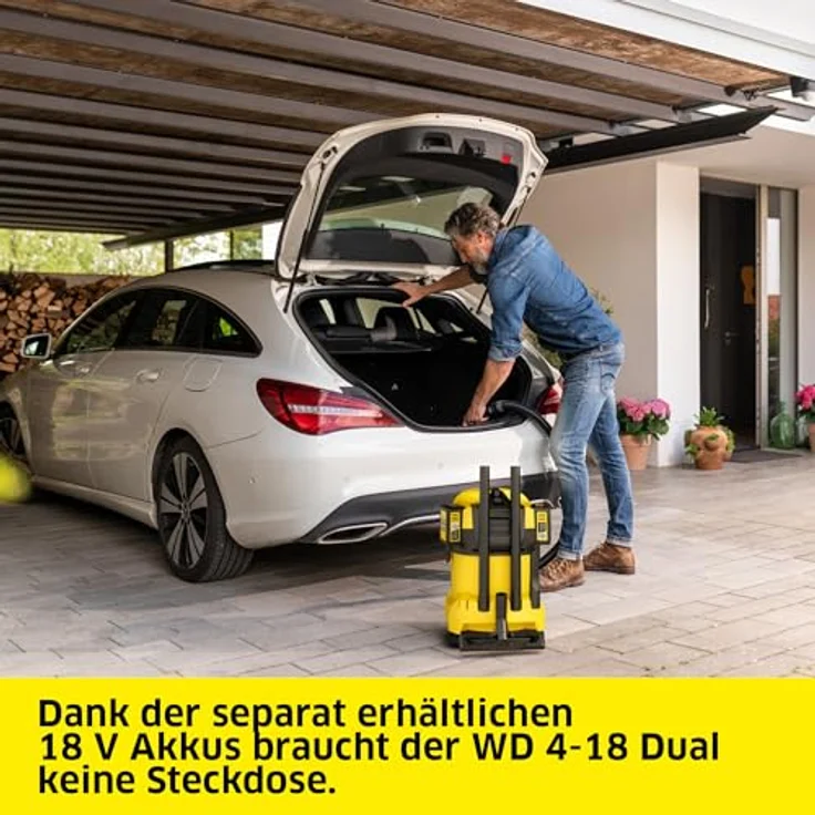 KÄRCHER Nass-Trocken-Sauger WD 4-18 Dual V-20/22, 36-V-Motor, 20 l Kunststoffbehälter – Bild 3