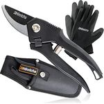 Hinrichs Gartenschere im Set – Heckenschere inkl. Gürteltasche & Gartenhandschuhe – Baumschere für Äste, Wurzeln, Blumen – Astschere für Hobby-Gärtner und im Gartenbau - Garden Shears Gartenzange