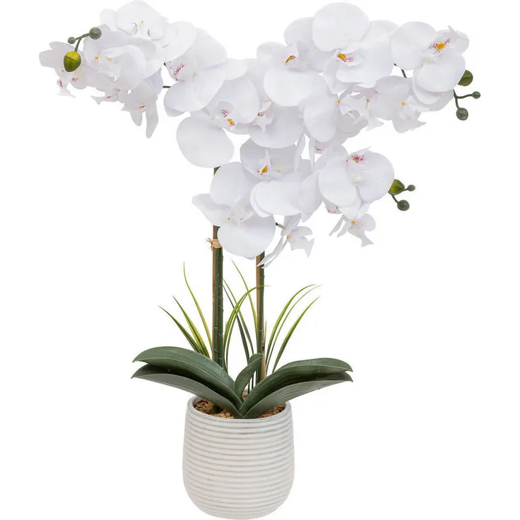 Atmosphera Createur d´interieur Kunstorchidee, Mehrfarbig, Keramik, 65 cm, Pflegeleichte Dekoration für elegantes Wohnen