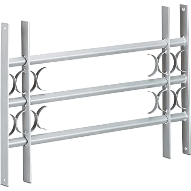 Fenstergitter Einbruchschutz, Ausziehbar, Aussen, Verzinkt, Stahl, 450 x 700-1050 mm, Sicherheitsgitter, grau – Bild 2