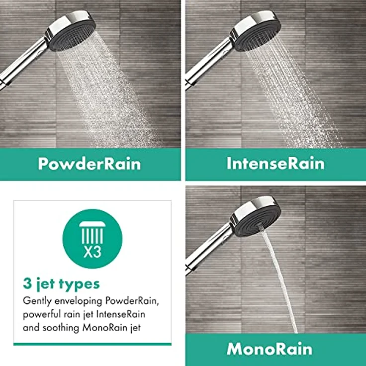 hansgrohe Pulsify Select S - wassersparender Duschkopf 9 l/min (EcoSmart), Handbrause mit 3 Strahlarten (Activation Version), runde Duschbrause (⌀ 105 mm), Sparduschkopf mit Antikalk-Funktion, Chrom – Bild 5