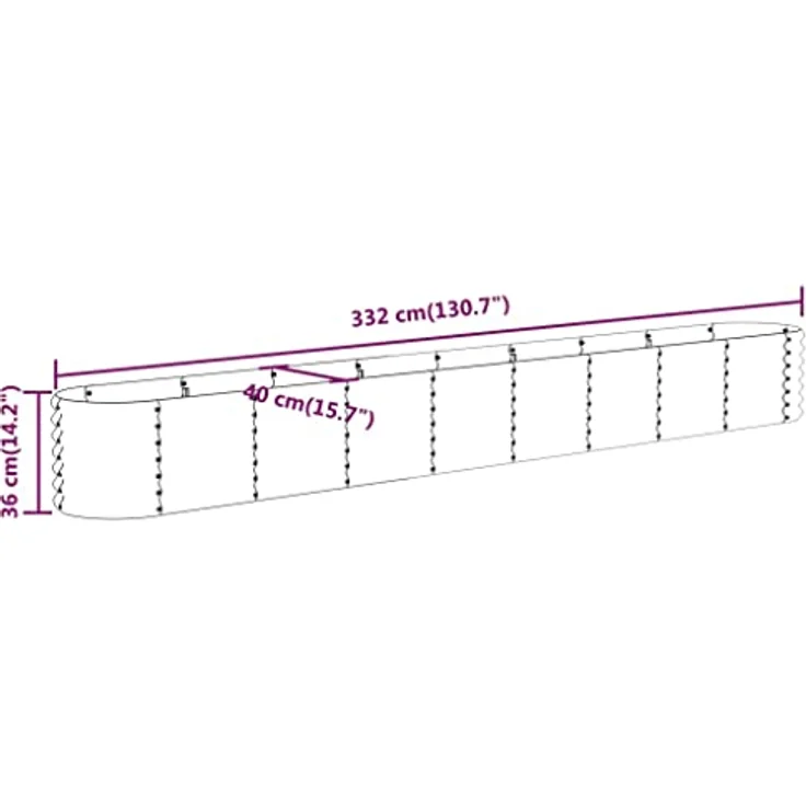 vidaXL Hochbeet, Wetterfestes Hochbeet für Garten Balkon Terrasse, Kräuterhochbeet zum Selber Bauen, Pflanzkasten aus Metall, Pulverbeschichteter Stahl Grün – Bild 3