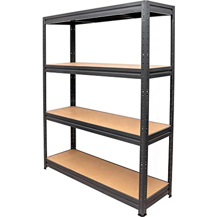 STIER Schwerlast-Fachbodenregal, maximale Fachlast 600kg, HxBxT 1770x1200x450 mm, stabiles Stahlgestell, einfach zu montieren, grau – Bild 1