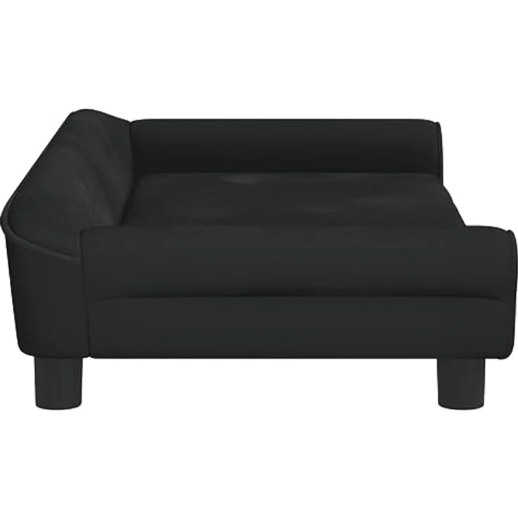 vidaXL Hundebett Schwarz 100x50x21 cm Samt – Bild 4