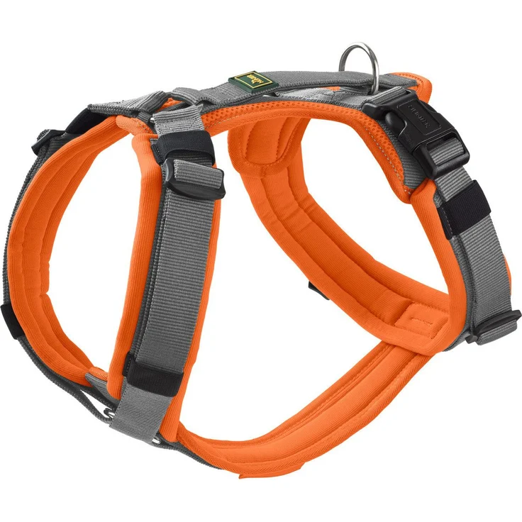 Hunter Tierbedarf Hunde-Geschirr Maldon Up mit Griff, orange/grau, 4-fach verstellbar, reflektierend, bequeme Passform – Bild 1