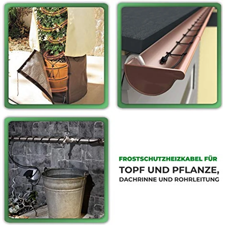 Bio Green Frostschutz-Heizkabel, schwarz, 10 m, 100 Watt Bewässerungszubehör – Bild 3