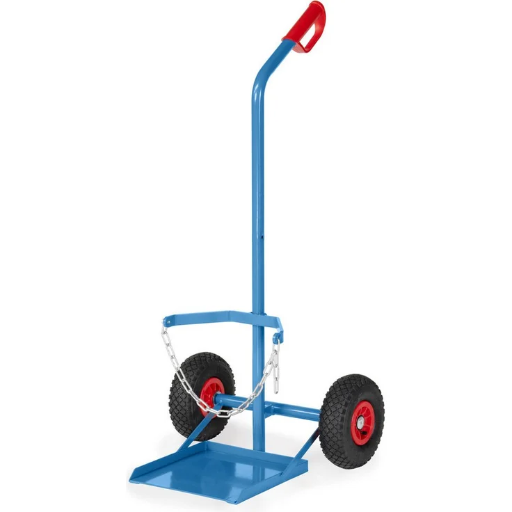 FETRA Sackkarre Stahlflaschenkarre 51122, pulverbeschichtet blau RAL 5007, mit Kettensicherung für Propangasflaschen bis 33 kg – Bild 1