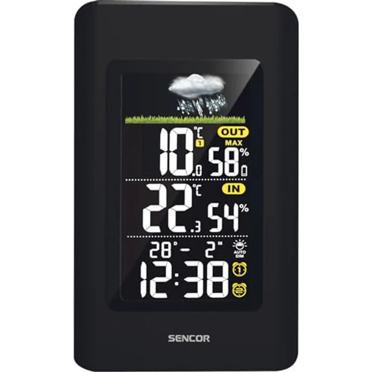 Sencor SWS 4270 Wetterstation, digitale Wetterstation mit kabellosem Sensor, Wettervorhersage, schwarz – Bild 2