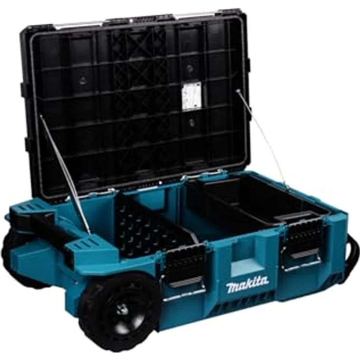 Makita MAKTRAK Trolley Werkzeugbox L P-91001, 81,9 Liter Volumen, 113 kg Tragkraft, horizontal, Gecko-Griff, All-Terrain-Räder – Bild 3