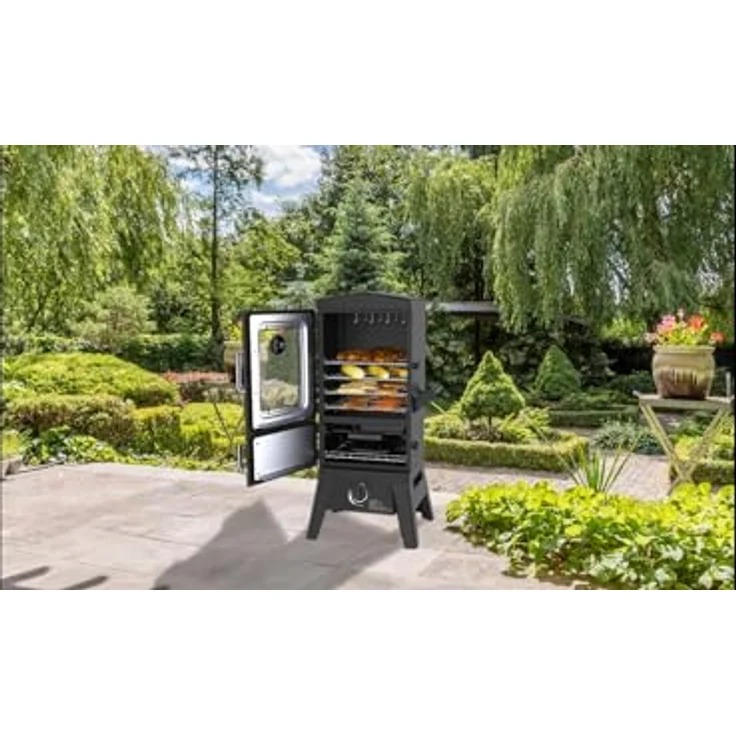 EL Fuego Gasgrill/Smoker Portland W2, Multifunktionales Grillgerät mit Glasfenster, 3,5 kW, Schwarz, 50 cm x 107 cm x 48 cm – Bild 9