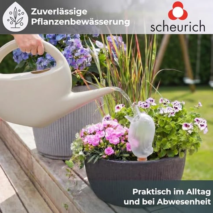 4er-Set Bewässerungskugel Wasserspender Bördy L in transparent - H20cm-220ml - Scheurich – Bild 5