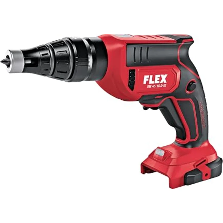 FLEX Akku Trockenbauschrauber DW 45 18.0-EC C, 18 V mit 2 Akkus 2,5 Ah und Ladegerät, schwarz/rot, 4.500 U/min, 28 Nm, ergonomisches Design – Bild 2