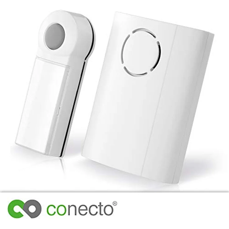 conecto CC50230 Funktürklingel Türklingel Funkklingel - Set inkl. Sender Funk-Taster u. Empfänger Klingel bis 100m Reichweite, 36 Klingeltöne Melodien, kabellos, wireless, batteriebetrieben, IP44 weiß – Bild 4