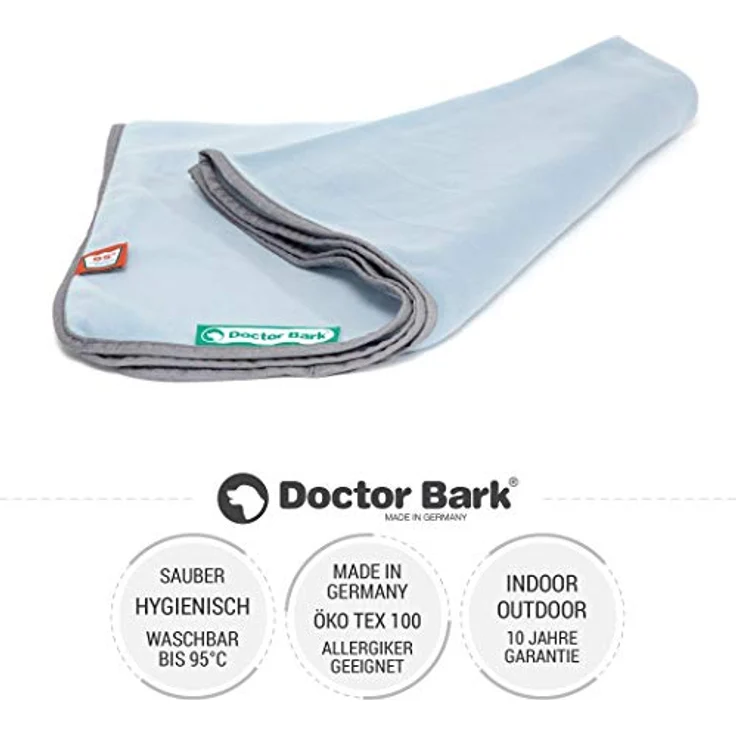 Doctor Bark | kuschelige Hundedecke waschbar bis 95°C, hygienische, weiche Fleecedecke für Sofa und Hundebett, Flauschige Haustierdecke - Made in Germany (L - 120x90 cm/Hellblau) – Bild 2
