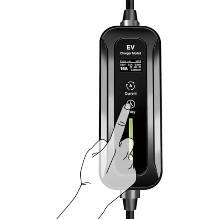 Logilink Mobile EV-Ladestation für Elektro-Autos, 1-phasig, 16 A, bis 3,6 kW, 5 m, IP67, schwarz – Bild 2