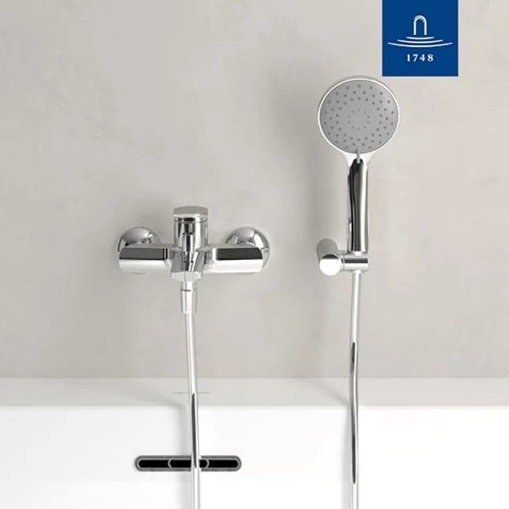 Villeroy & Boch Oasis Wannenarmatur, Aufputz Wasserhahn mit Rückflussschutz, Umstellfunktion und SmartPressure-Technologie – Bild 5