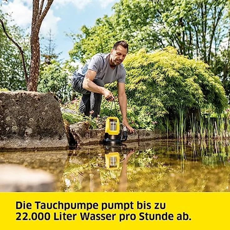 Kärcher SP 22.000 Dirt Level Sensor Schmutzwasser-Tauchpumpe, Fördermenge: 22.000 l/h, Eintauchtiefe: max. 7 m, Schmutzwasserpartikelgröße: max. 30 mm, Restwasserhöhe: 35 mm, Druck: 0,8 bar – Bild 2