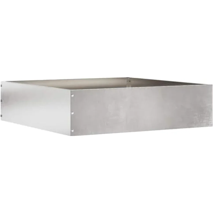 vidaXL Beetumrandung Raseneinfassung, quadratische Form, 50 x 50 x 13 cm, aus wetterfestem Edelstahl, Silber – Bild 1