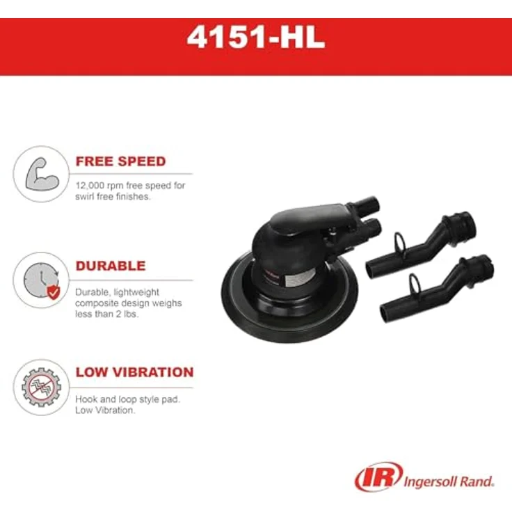 Ingersoll Rand 4151-HL Exzenterschleifer, hochleistungsfähig mit 12.000 U/min, vibrationsarmem Motor und Staubabsaugung, 6-Zoll-Schleifpads, leichtes Gehäuse – Bild 3