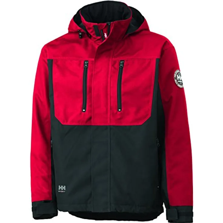 Helly Hansen Berg Jacket, Arbeitsjacke mit YKK-Reißverschluss, abnehmbarer Kapuze und reflektierenden Designdetails, Größe L