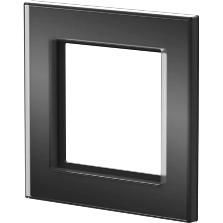 Homematic IP Glasrahmen, 1-Fach, schwarz, langlebiges Echtglas, kompatibel mit 55er-Standard – Bild 2