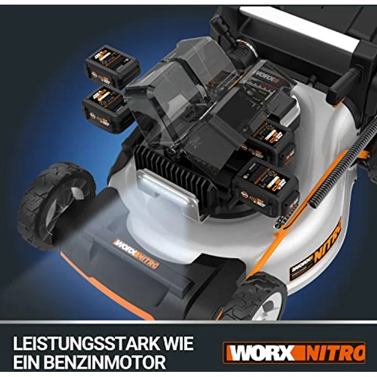 WORX WG761E Nitro selbsfahrender Akku-Rasenmäher 80V - für bis zu 1000㎡ - 51cm Schnittbreite - leistungsstarke bürstenloser Motor - 7 Schnitthöhenstufe - 70L Fangsack - inkl. Basecamp Akku-System – Bild 4