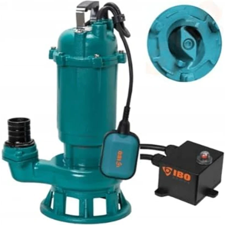 IBO Fäkalienpumpe CTR1500 Tauchpumpe Schmutzwasserpumpe 1500W - 24000l/h mit Schneidmesser + 20m C-Schlauch, schwarz – Bild 2