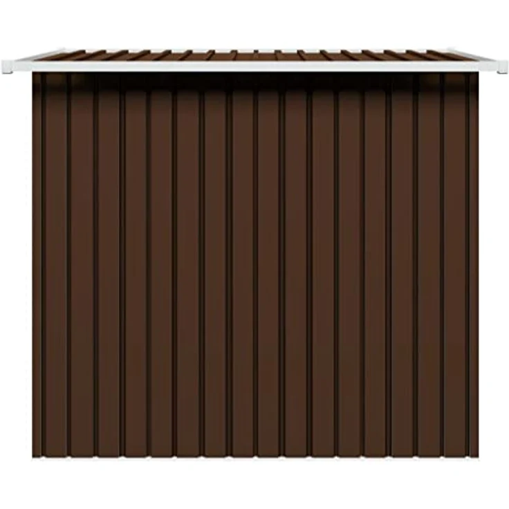 vidaXL Geräteschuppen mit 2 Entlüftungsöffnungen Schiebetür Gerätehaus Gartenhaus Schuppen Gartenschuppen Braun 194x121x181cm Stahl – Bild 5