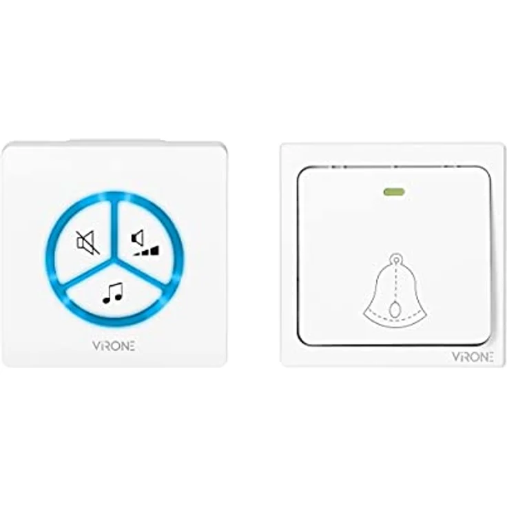 Virone WAYO AC Batterieloser Funkklingel Wasserdicht 25 Klingeltöne, Optische und Audio Signalisierung, 230V – Bild 1