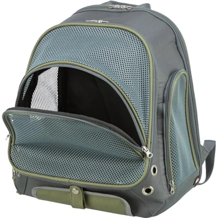 TRIXIE Hunde-Rucksack Lyla - Hunderucksack bis 8kg, atmungsaktives Mesh, integrierte Kurzleine - Schwarz – Bild 3