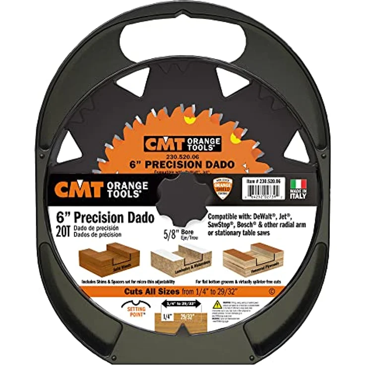 CMT ORANGE TOOLS PRÄZISIONSDADO D=150x3,2x15,87 Z=20 FTG+ATB, splitterfreies Kreissägeblatt für Holz und Melamin, rückschlagarmes Design – Bild 2