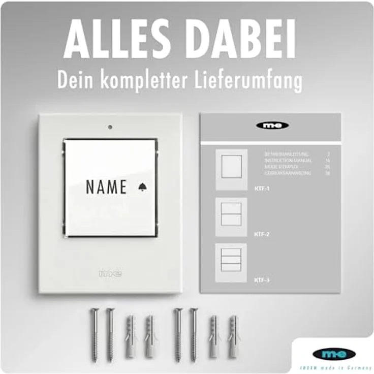 m-e KTF-1 W Türklingelknopf mit Beleuchtungsautomatik für 1-Familienhaus, weiß – Bild 5