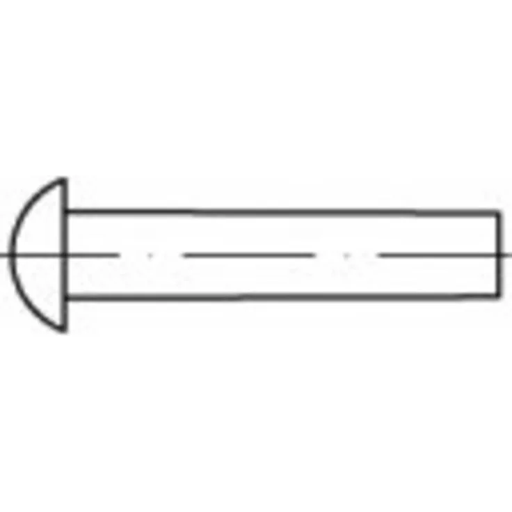 TOOLCRAFT TO-5448795 Halbrundniete 8 mm, 250 Stück, für robuste Verbindungen